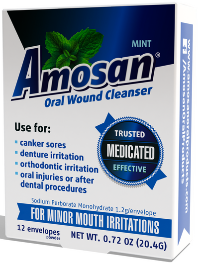 Amosan Oral Wound Cleanser - Mint - Amosan