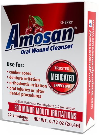 Amosan Oral Wound Cleanser - Cherry - Amosan