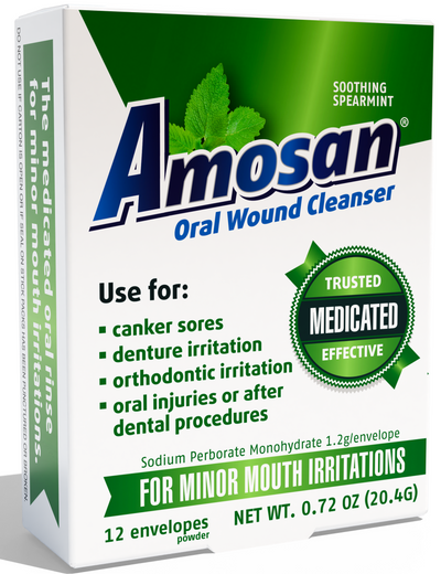 Amosan Oral Wound Cleanser - Spearmint - Amosan